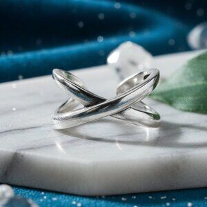 S925 Sterling Silver Infinity Love Knot Adjustable Ring 💍 Minimalist Chic ✨